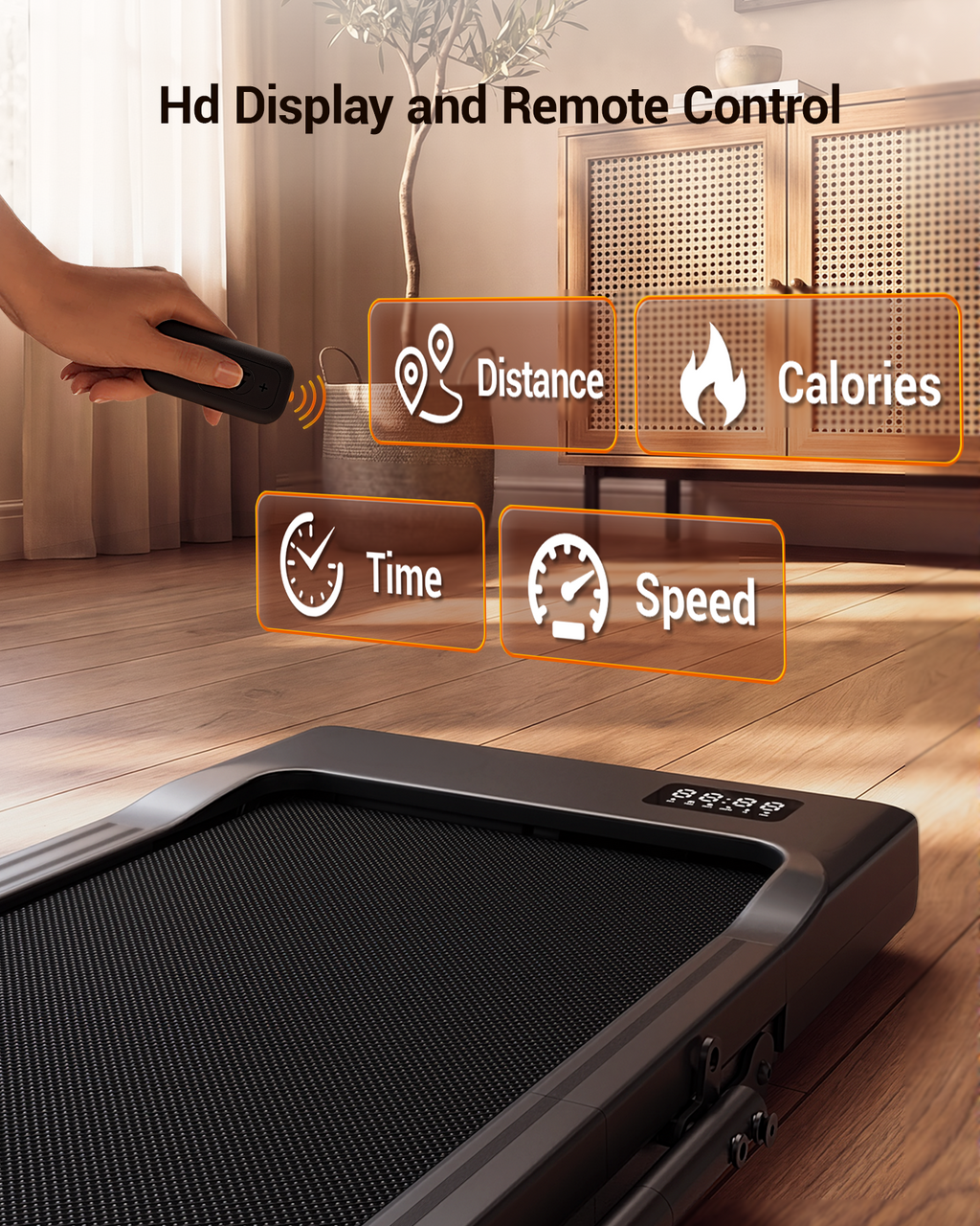 MJWW Treadmill Walking Pad with Handrail, Phone Holder and 6% Incline