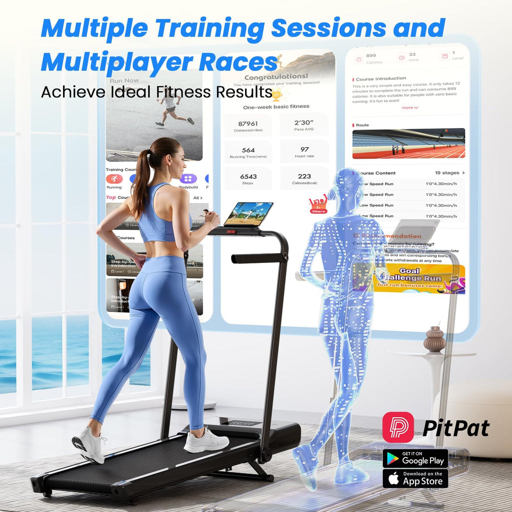 MJWW CT06 Foldable 3 in 1 Treadmill with Incline and Handle Bar-US